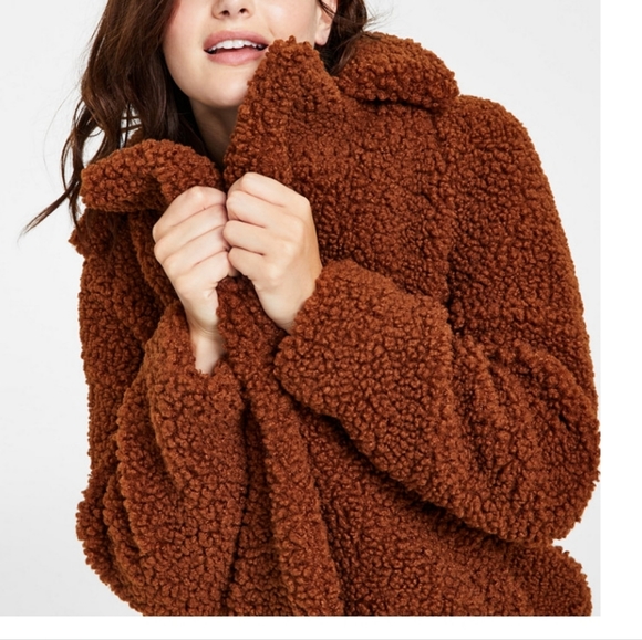 BCBGENERATION Women's Notch-Collar Teddy Coat, Created for Macy's - Picture 3 of 7